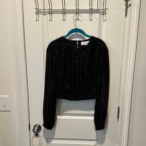 Elliatt Black Shimmer Long Sleeve Blouse